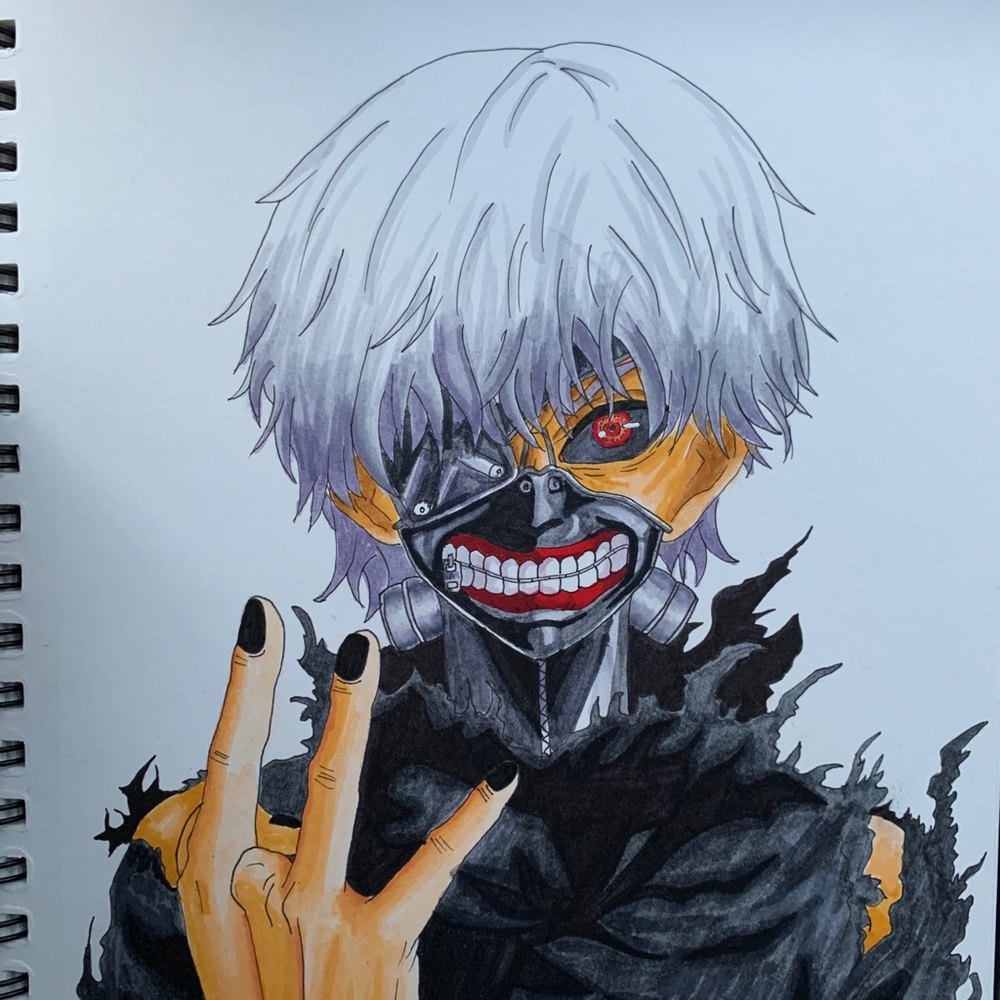 Hand drawn Kaneki from Tokyo Ghoul